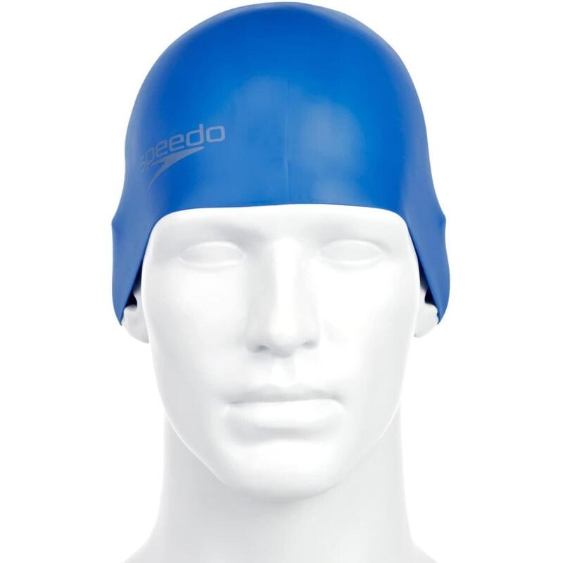 Speedo Effen Gegoten Siliconen Cap Neon Blauw