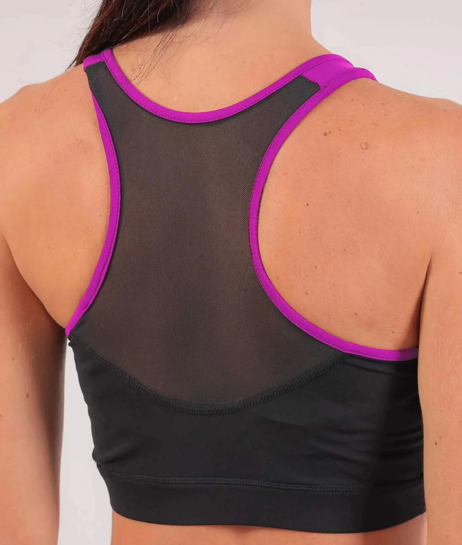 Biustonosz sportowy Givova Top Donna czarno-fuxia czarno-różowy 4/4