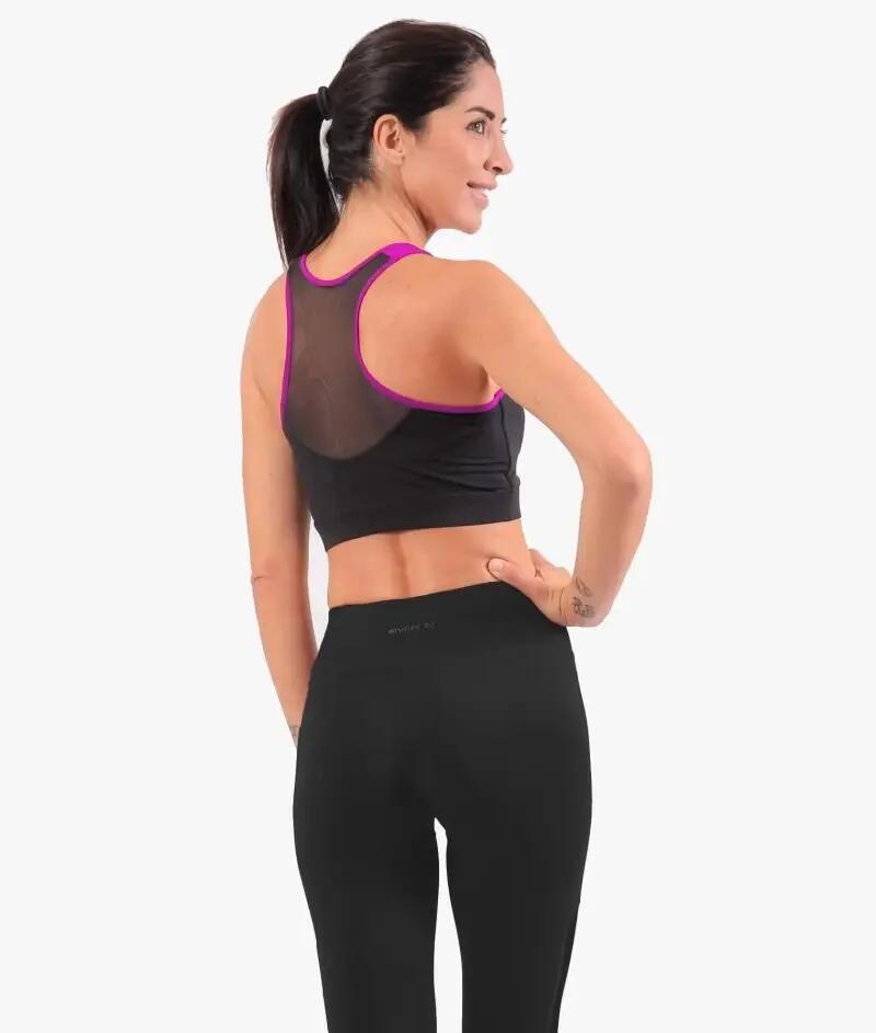 Biustonosz sportowy Givova Top Donna czarno-fuxia czarno-różowy 2/4