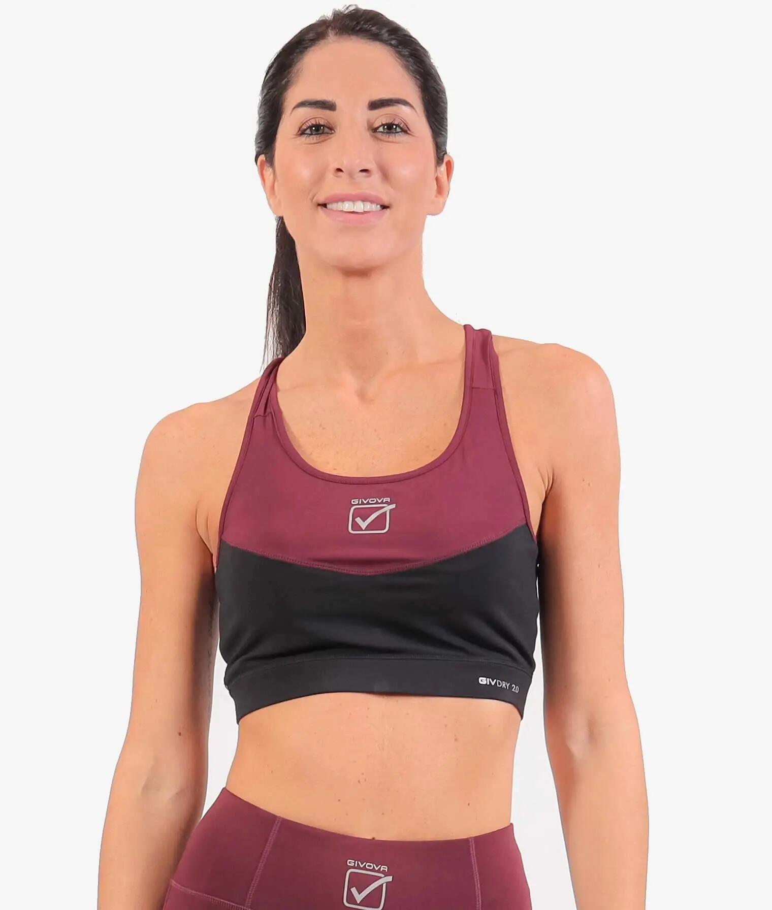 Top - reggiseni sportivi donna givova nero/ciliegia 1/4