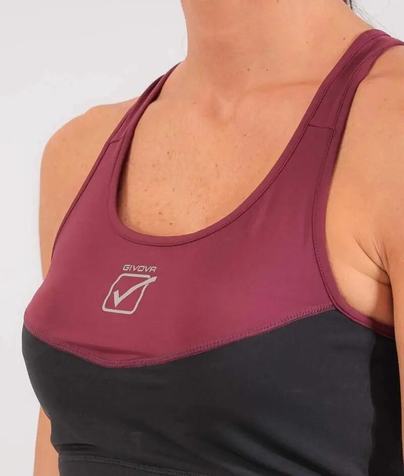 Top - reggiseni sportivi donna givova nero/ciliegia 2/4