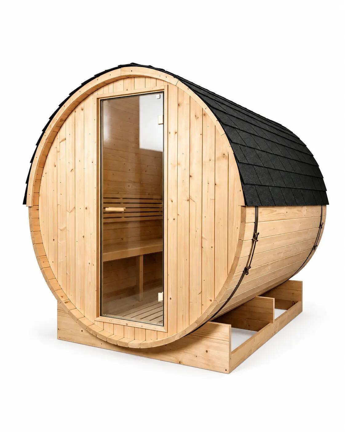 Sauna tonneau extérieur pour le jardin 5-6 personnes 1/9