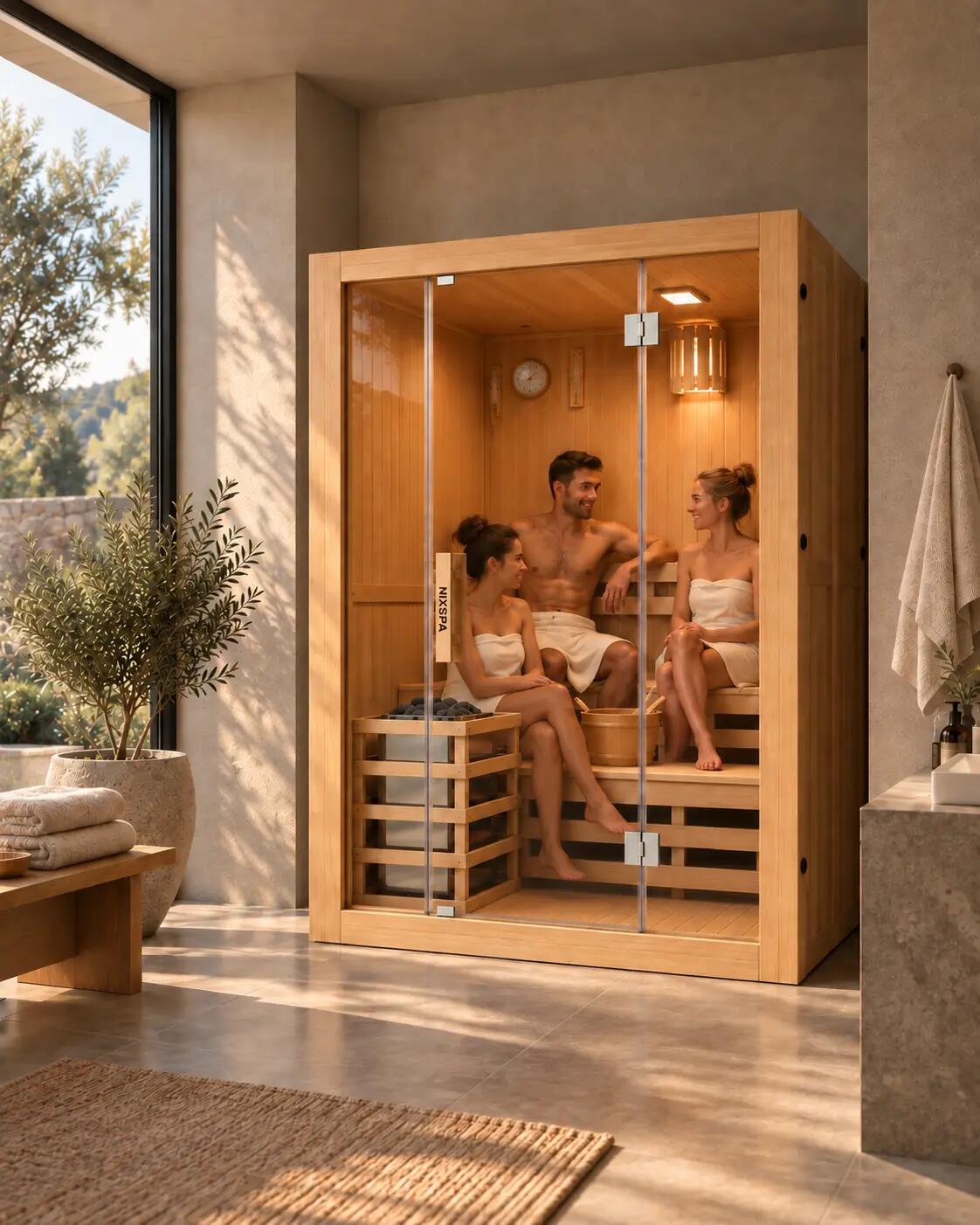 Sauna finlandais pour la maison 3 personnes 3/9