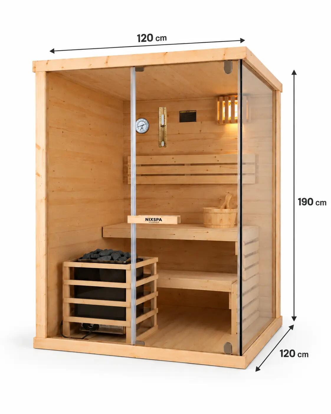 Sauna finlandais pour la maison 2 personnes 2/9
