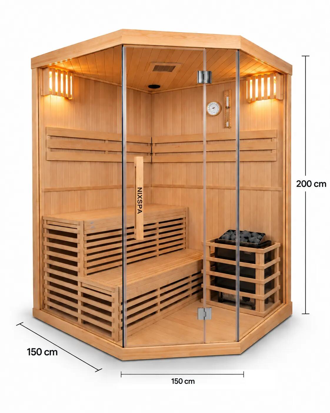 Sauna finlandais d’angle pour la maison 4-5 personnes 2/9