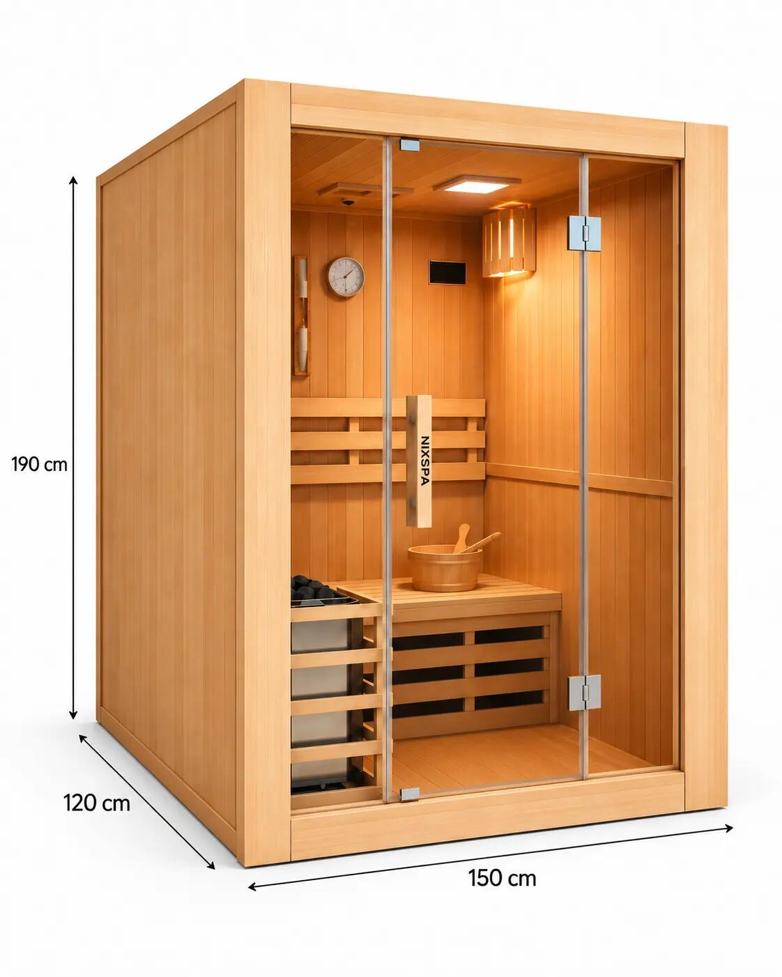 Sauna finlandais pour la maison 3 personnes 2/9