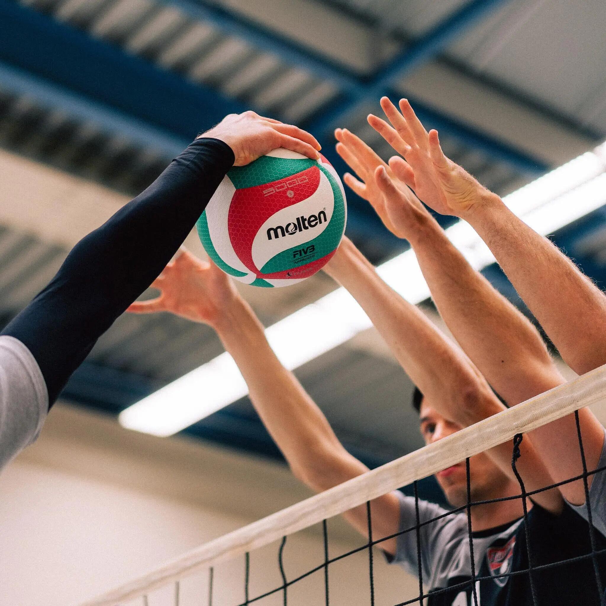 Kunstleder Volleyball Damen und Herren Rot/Weiß/Grün 4 8/10