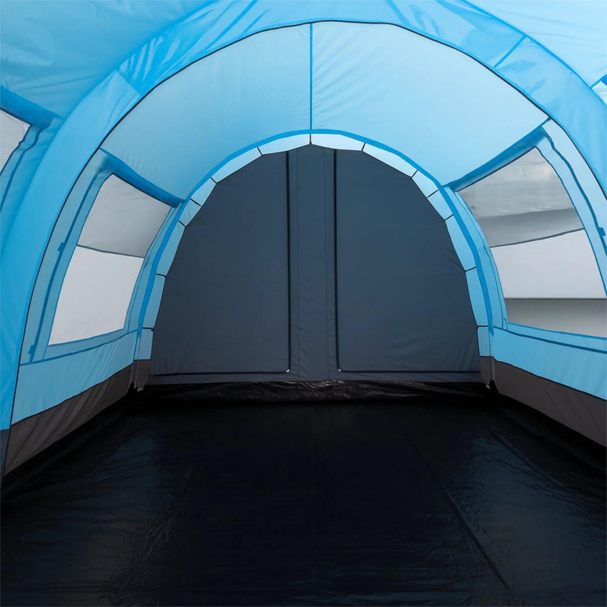 Zelt Relax4 für 4 Personen, Hellblau/Grau mit Vorraum und 5000 mm Wassersäule 8/9