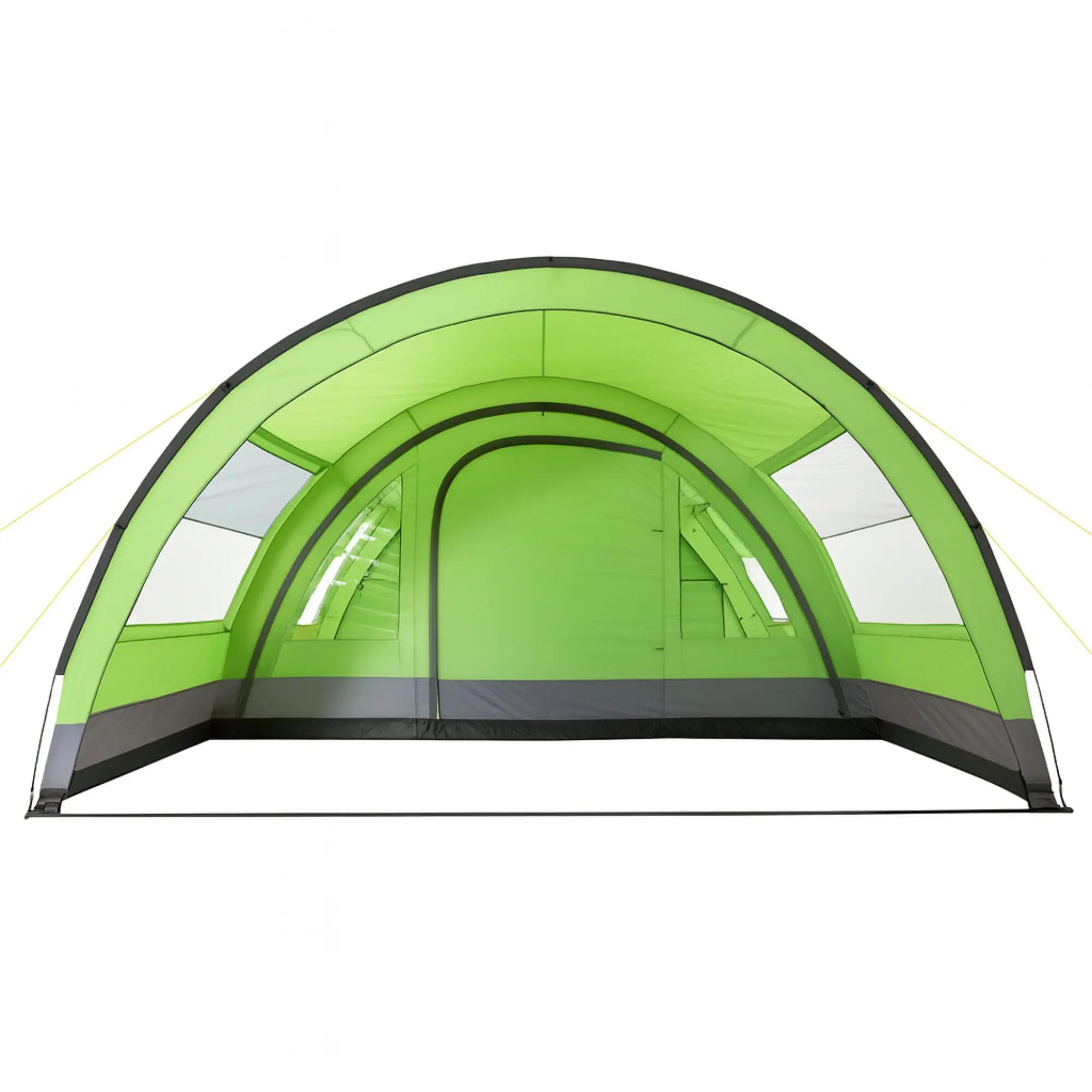 Zelt Relax6 für 6 Personen, 5000 mm Wassersäule, Grün/Grau, XXL Tunnelzelt 4/6