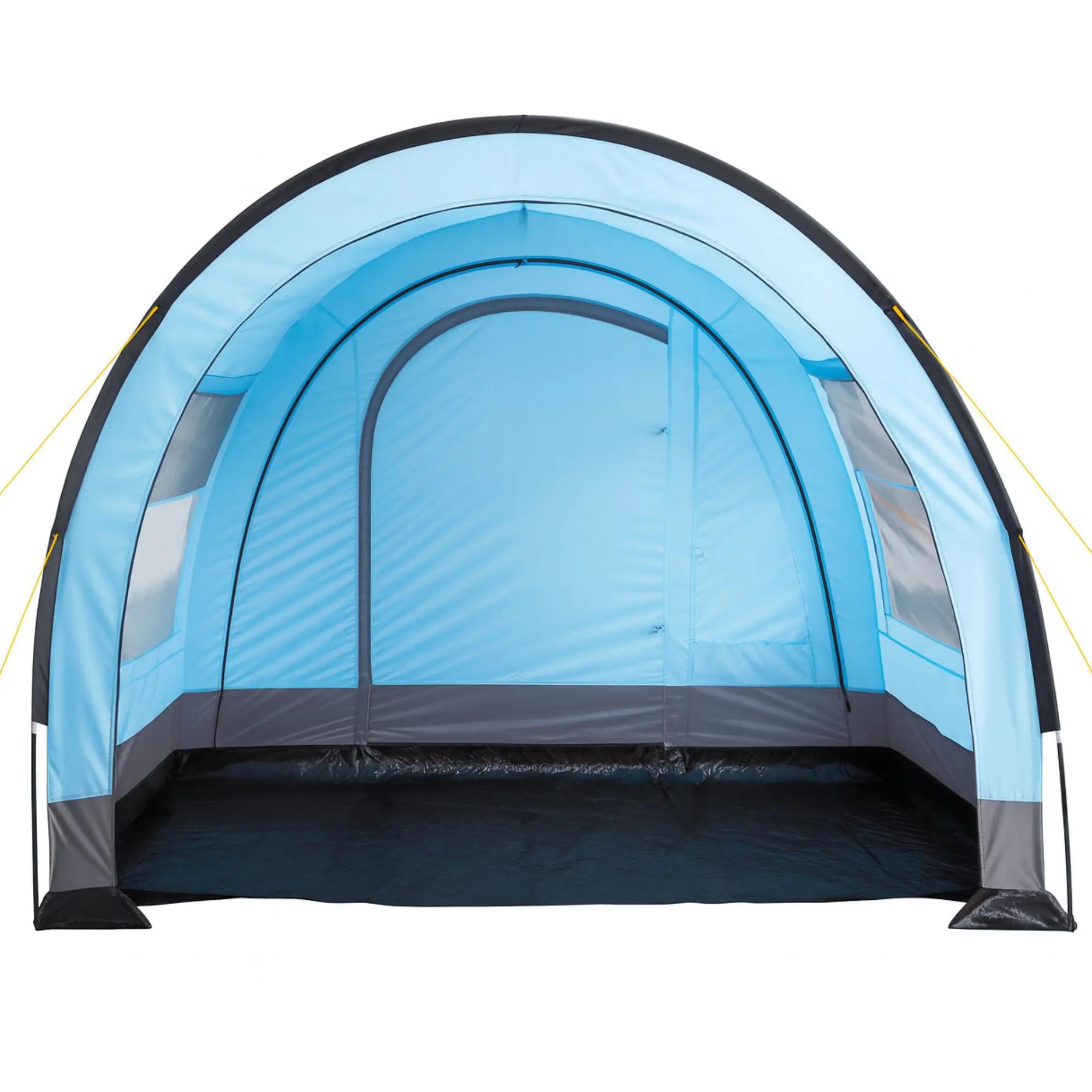Zelt Relax4 für 4 Personen, Hellblau/Grau mit Vorraum und 5000 mm Wassersäule 7/9