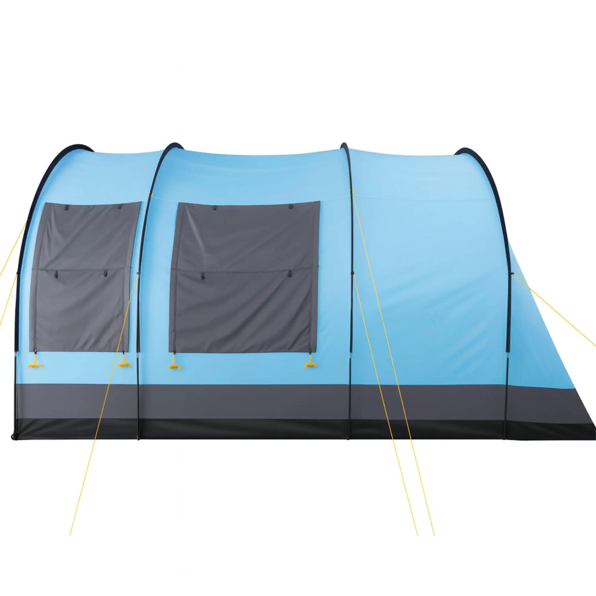 Zelt Relax4 für 4 Personen, Hellblau/Grau mit Vorraum und 5000 mm Wassersäule 6/9