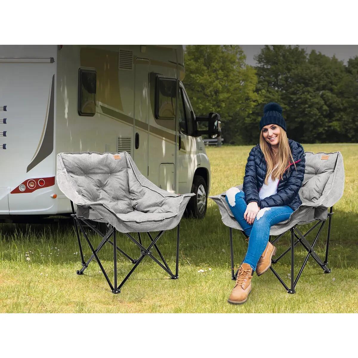 Tweedehands - Campingstoel XL Aukra - opvouwbaar - gewatteerd - lichtgewicht 2/11