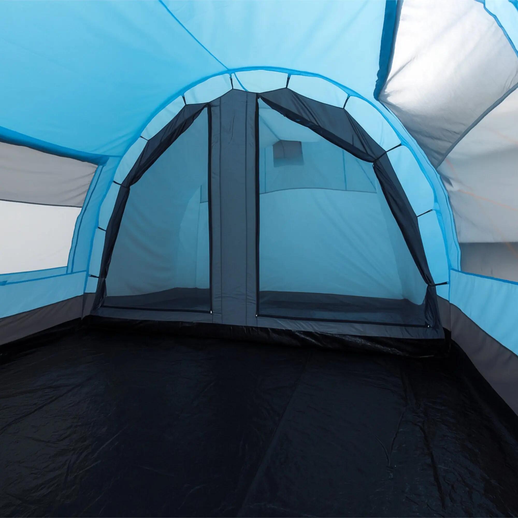 Zelt Relax6 für 6 Personen, 5000 mm Wassersäule, Hellblau/Grau, XXL Tunnelzelt 6/6