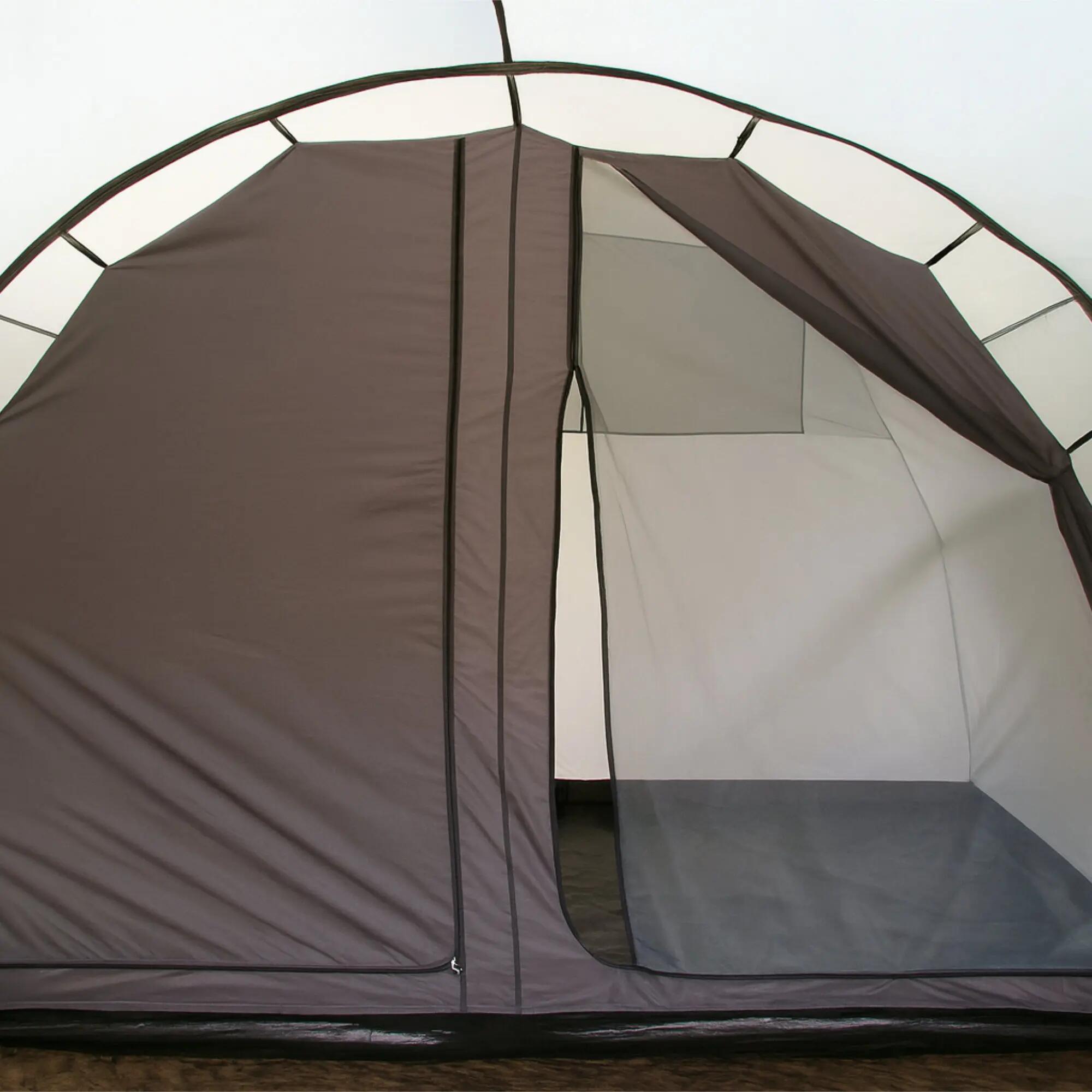 Zelt Relax6 für 6 Personen, 5000 mm Wassersäule, Oliv/Grau, XXL Tunnelzelt 6/6