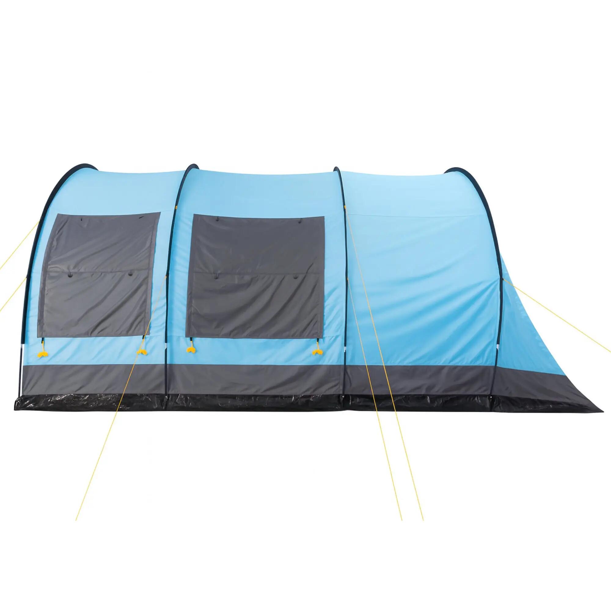 Zelt Relax6 für 6 Personen, 5000 mm Wassersäule, Hellblau/Grau, XXL Tunnelzelt 5/6