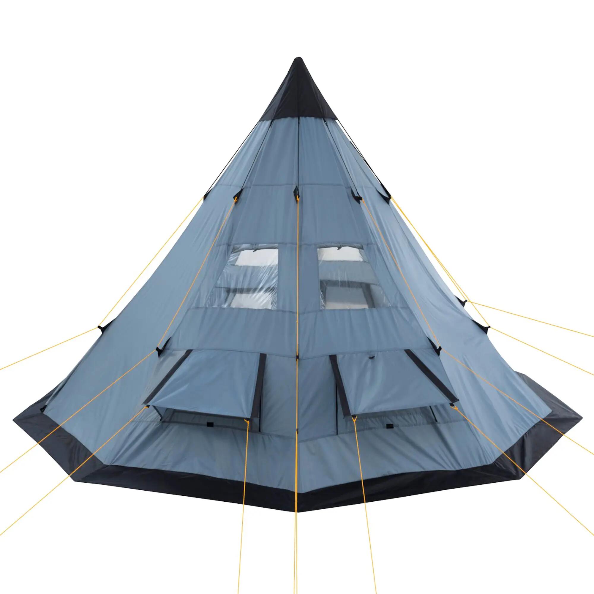 Tipi Zelt Spirit für 4 Personen, 3000 mm Wassersäule, Grau, Indianerzelt 5/6