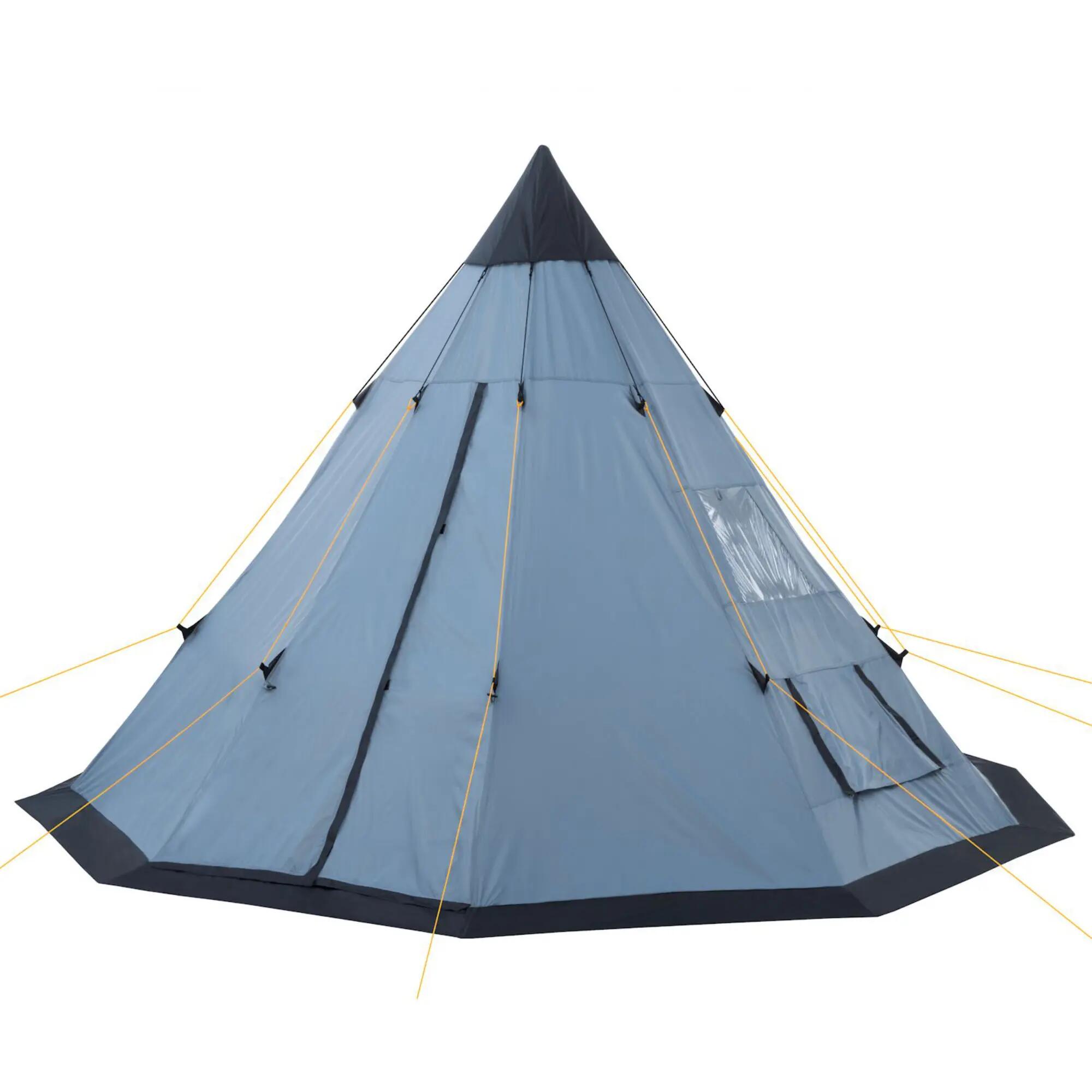 Tipi Zelt Spirit für 4 Personen, 3000 mm Wassersäule, Grau, Indianerzelt 4/6