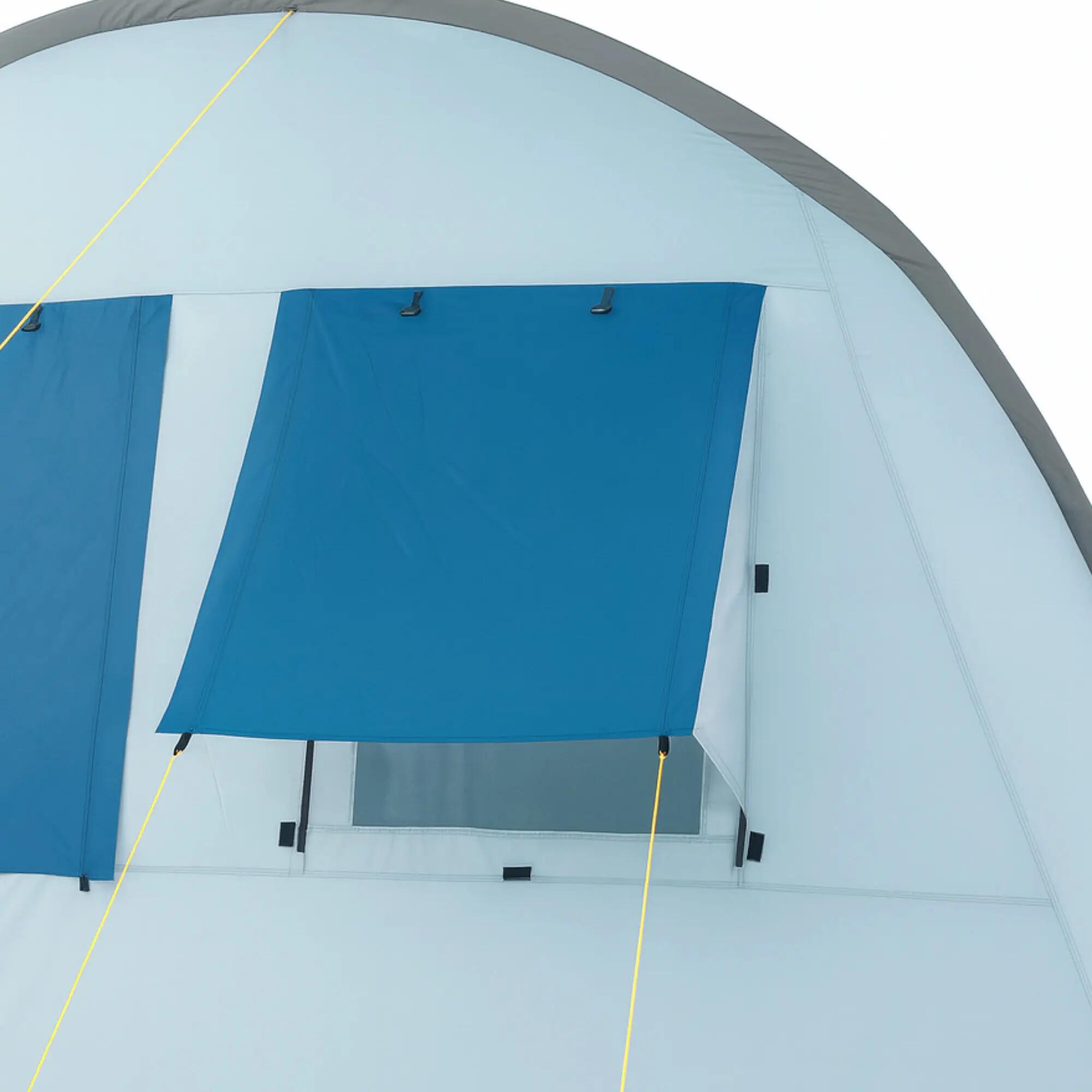 Zelt TunnelX für 4 Personen, Grau/Blau, mit 3 Eingängen und 5000 mm Wassersäule 6/8