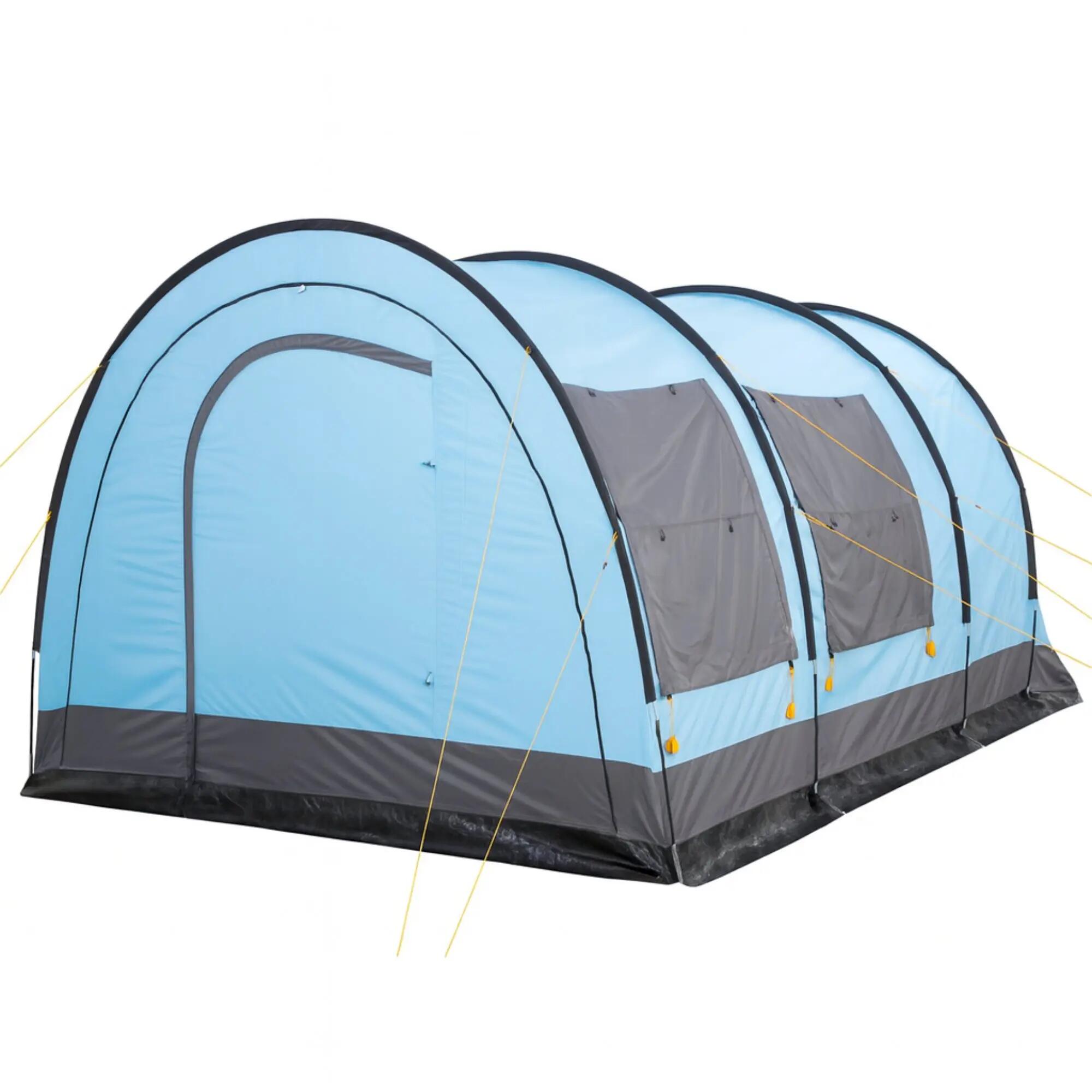 Zelt Relax6 für 6 Personen, 5000 mm Wassersäule, Hellblau/Grau, XXL Tunnelzelt 3/6