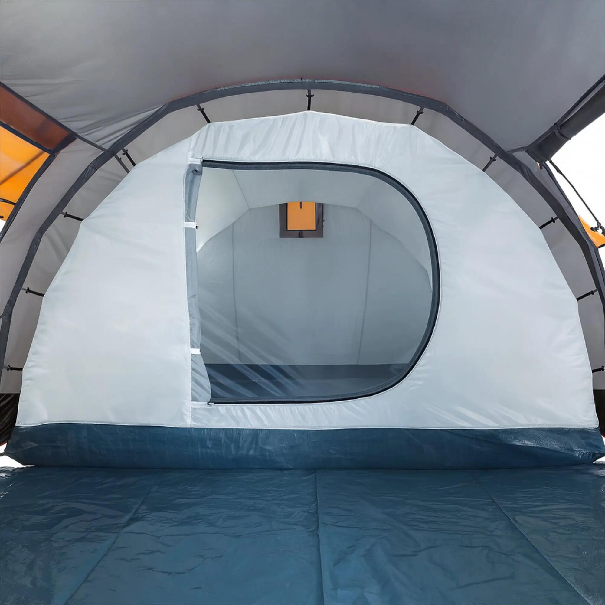 Zelt Super+ für 4 Personen, Grau / Schwarz, Tunnelzelt mit 2 Eingängen + Vordach 9/10