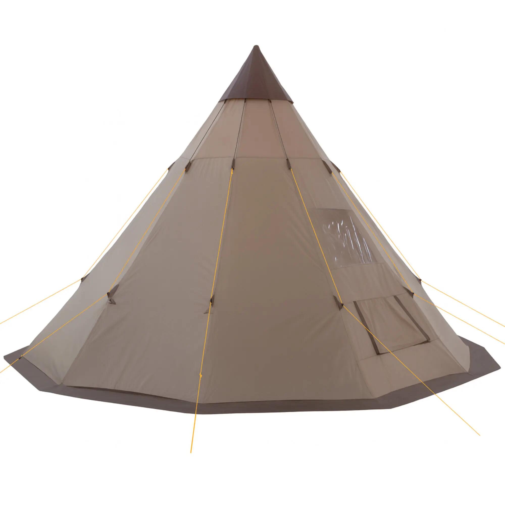 Tipi Zelt Spirit für 4 Personen, 3000 mm Wassersäule, Braun, Indianerzelt 6/8