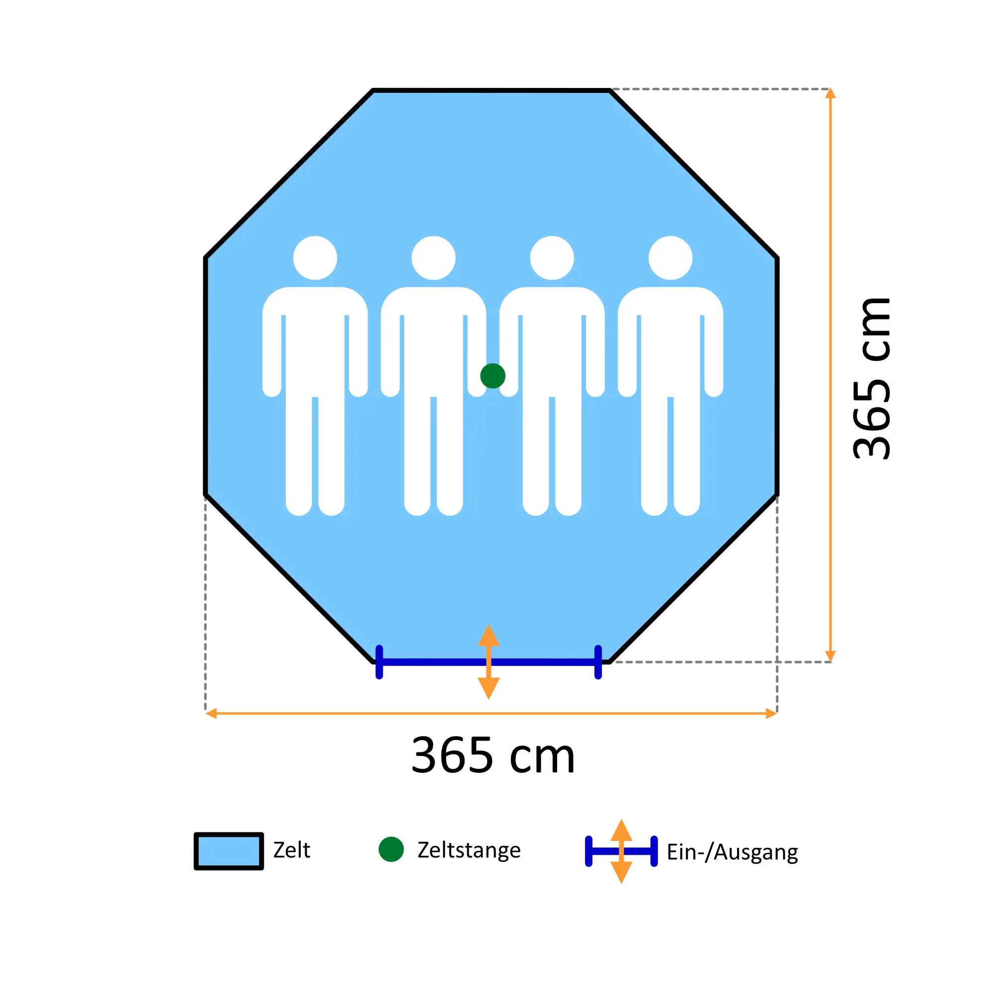 Tipi Zelt Spirit für 4 Personen, 3000 mm Wassersäule, Braun, Indianerzelt 3/8