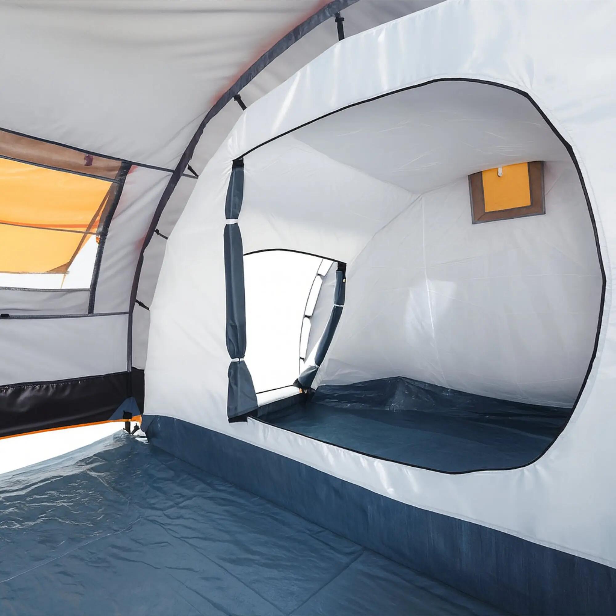 Zelt Super+ für 4 Personen, Grau / Schwarz, Tunnelzelt mit 2 Eingängen + Vordach 10/10