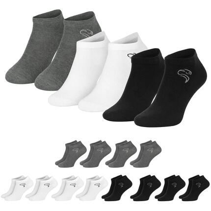 Damen Herren Fitness Sneaker Socken kurz Baumwollmix 12 Paar Strukturbündchen