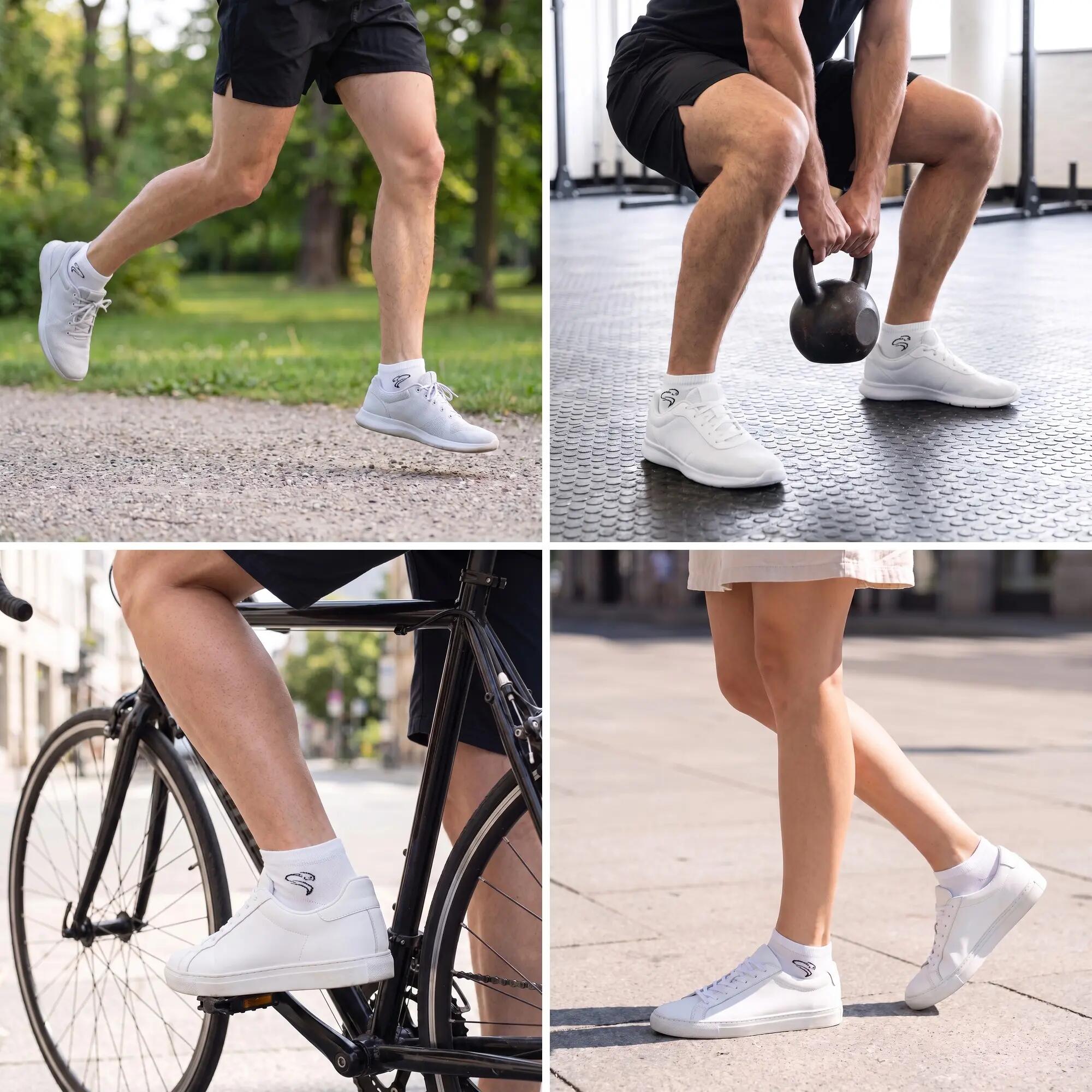 Damen Herren Fitness Sneaker Socken kurz Baumwollmix 12 Paar Strukturbündchen 8/10