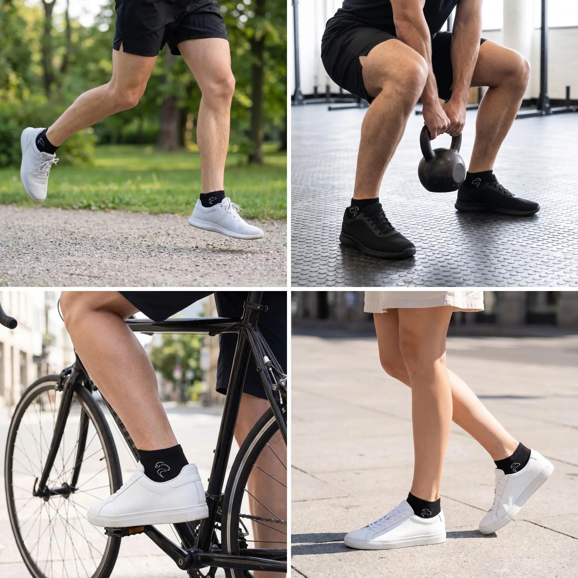 Damen Herren Fitness Sneaker Socken kurz Baumwollmix 12 Paar Strukturbündchen 8/10