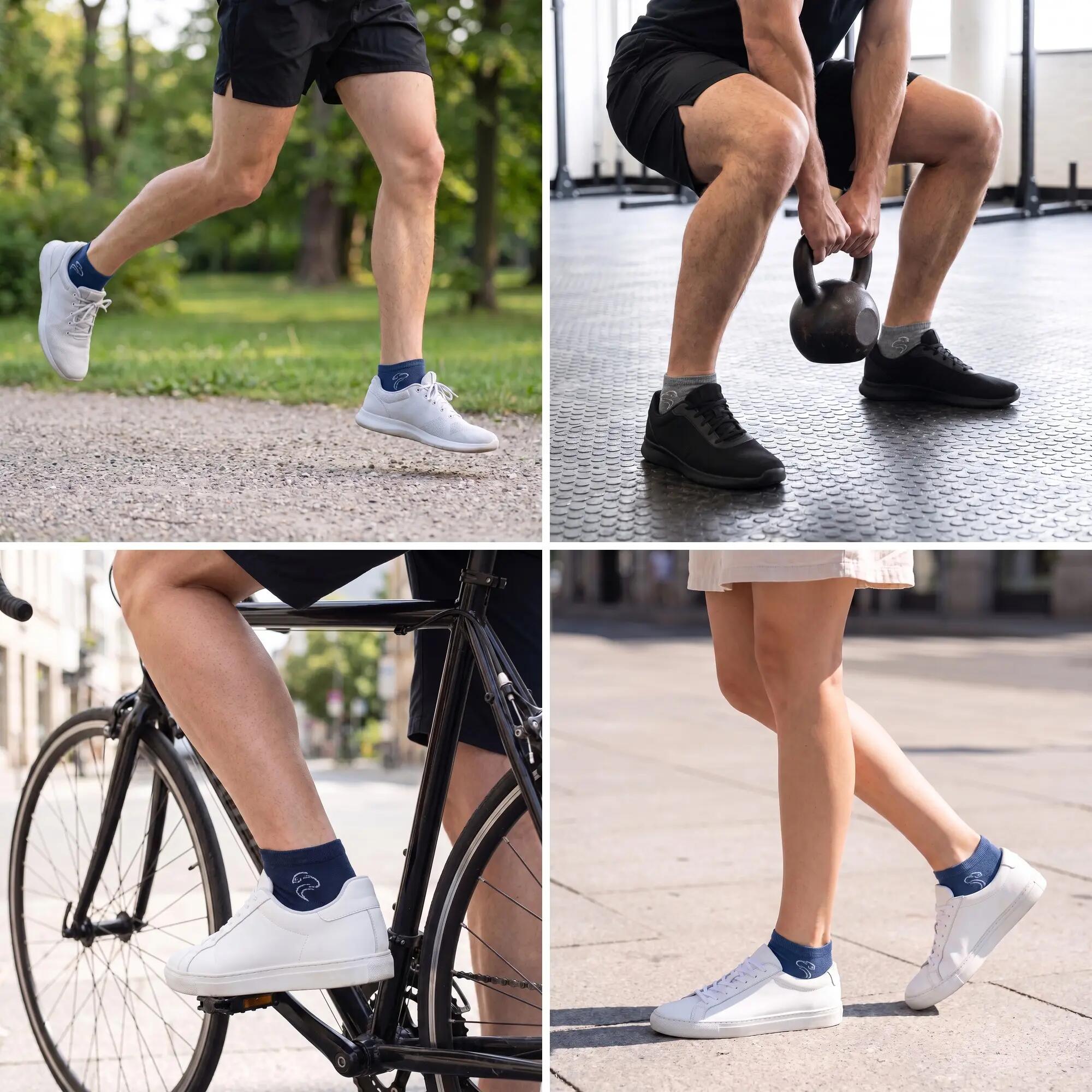 Damen Herren Sportsocken Sneakersocken Baumwolle atmungsaktiv kurz 12er Pack 8/10