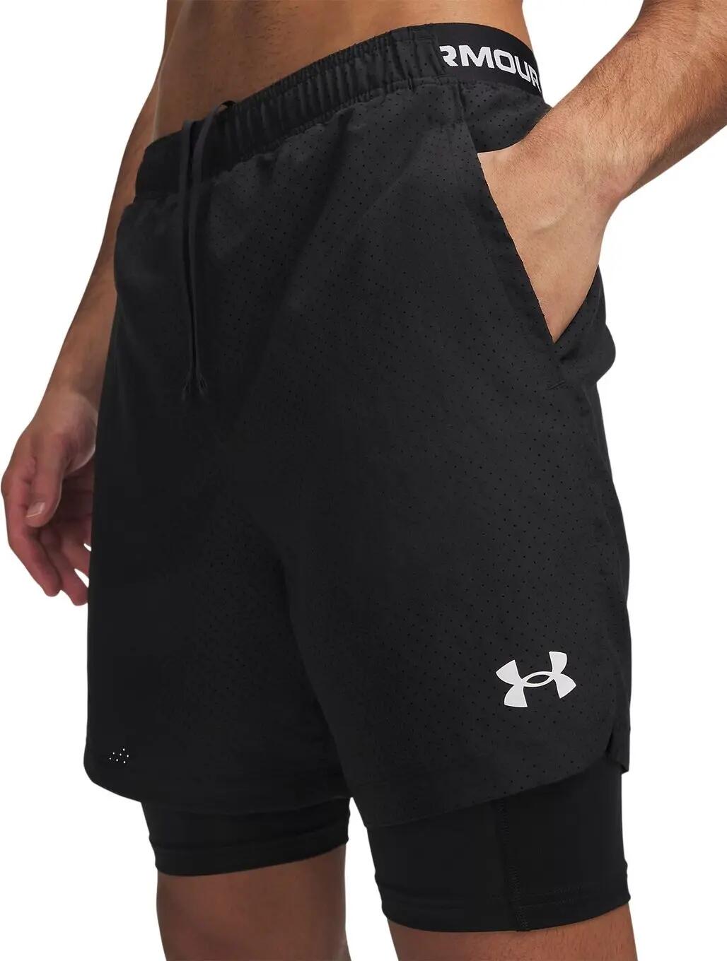 Short 2-en-1 Under Armour Vanish Woven 2.0 Noir Homme 3/4