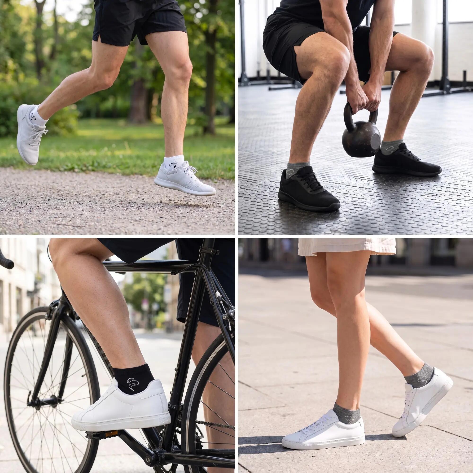 Damen Herren Fitness Sneaker Socken kurz Baumwollmix 12 Paar Strukturbündchen 8/10