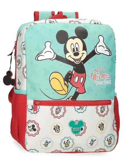 Zaino scolastico ragazzo Disney Mickey Best Friends Together 33cm verde chiaro