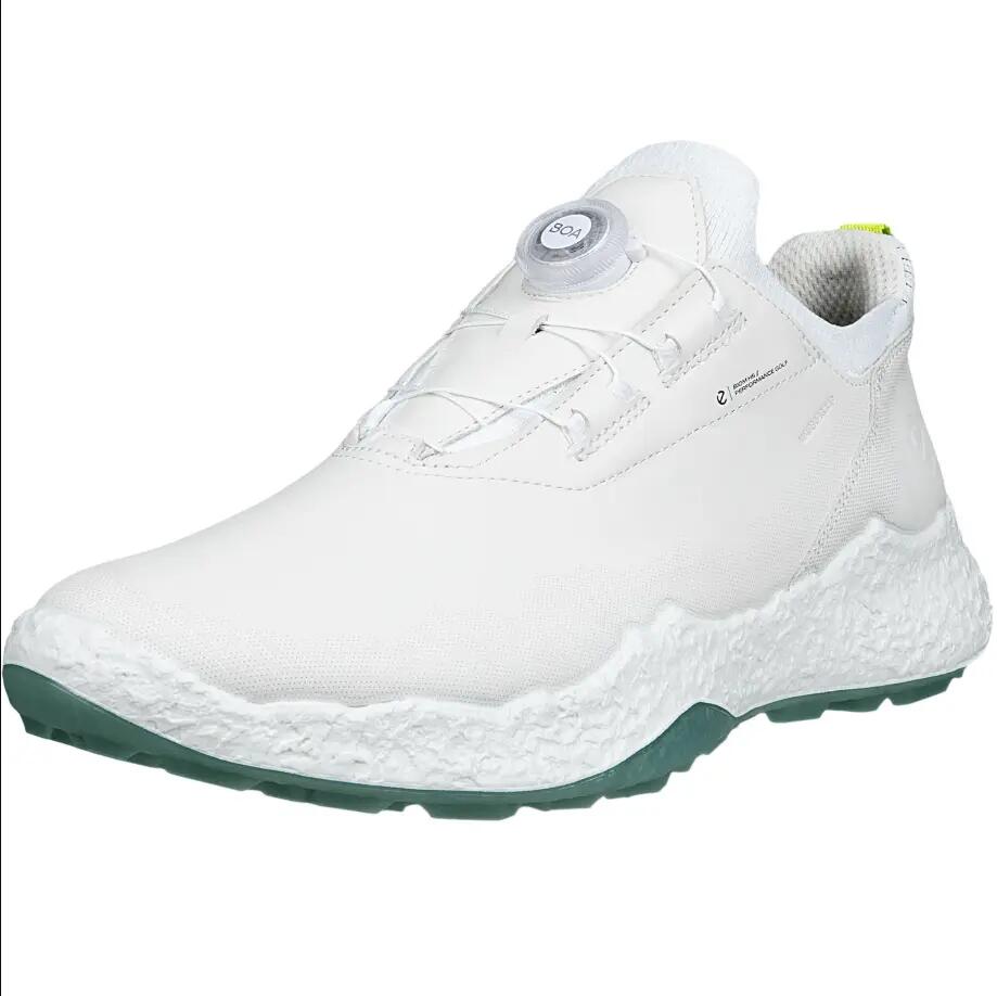 Ecco Men's Biom H5 BOA, Scarpe da golf da uomo, Bianco/Verde 3/6