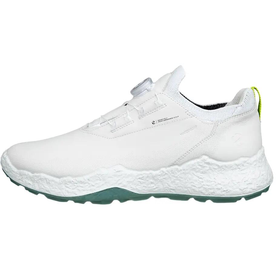 Ecco Men's Biom H5 BOA, Scarpe da golf da uomo, Bianco/Verde 2/6