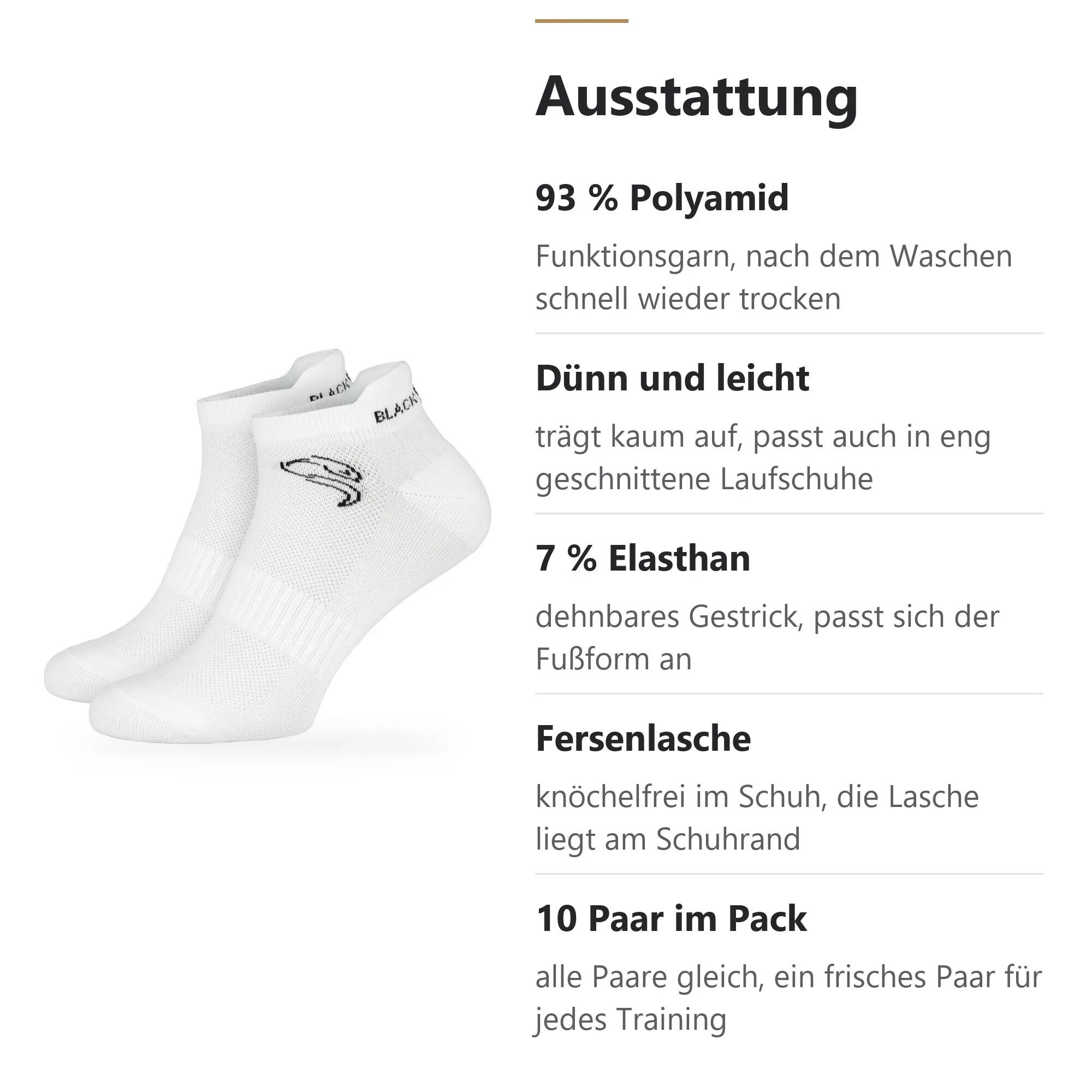 Damen Herren Sportsocken Sneakersocken dünn atmungsaktiv gepolstert 10er Pack 4/9