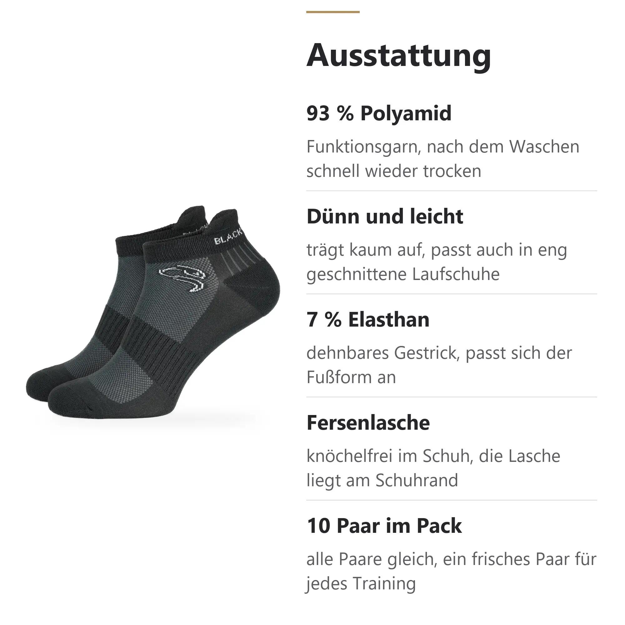 Damen Herren Sportsocken Sneakersocken dünn atmungsaktiv gepolstert 10er Pack 4/9