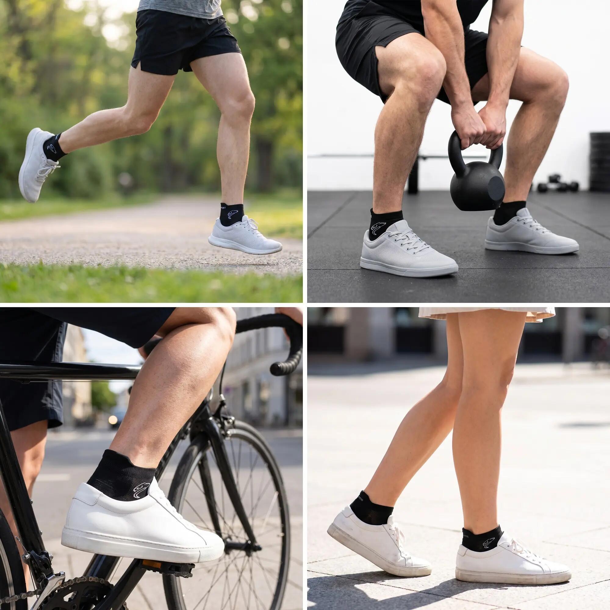 Damen Herren Sportsocken Sneakersocken dünn atmungsaktiv gepolstert 10er Pack 8/9