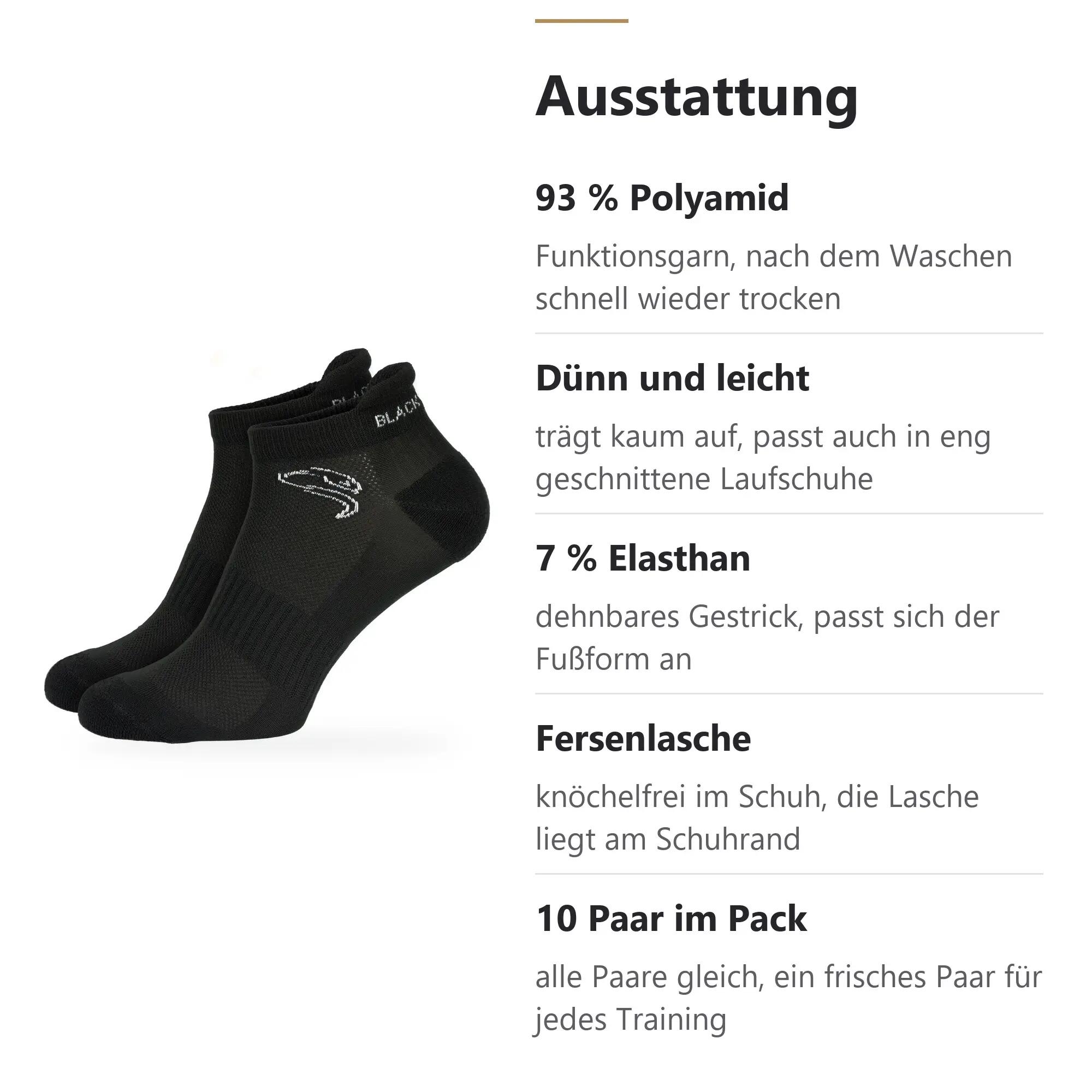 Damen Herren Sportsocken Sneakersocken dünn atmungsaktiv gepolstert 10er Pack 4/9
