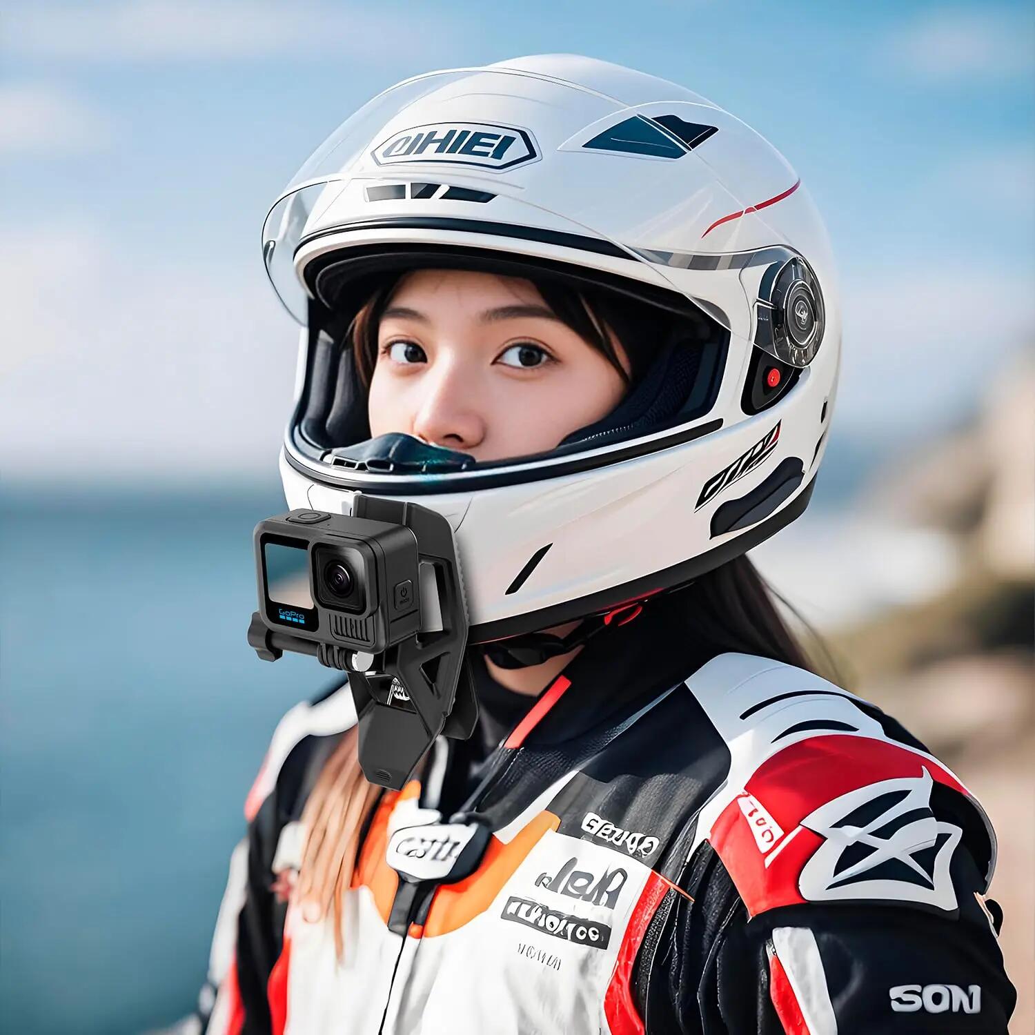 Support menton casque moto magnétique POV GoPro Insta360 7/7