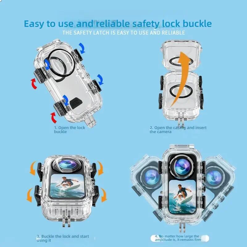 Boîtier étanche à double griffe pour caméra Insta360 X6, caisson de protection s 6/6