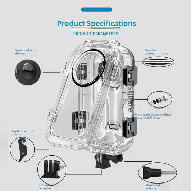 Boîtier étanche à double griffe pour caméra Insta360 X6, caisson de protection s 3/6