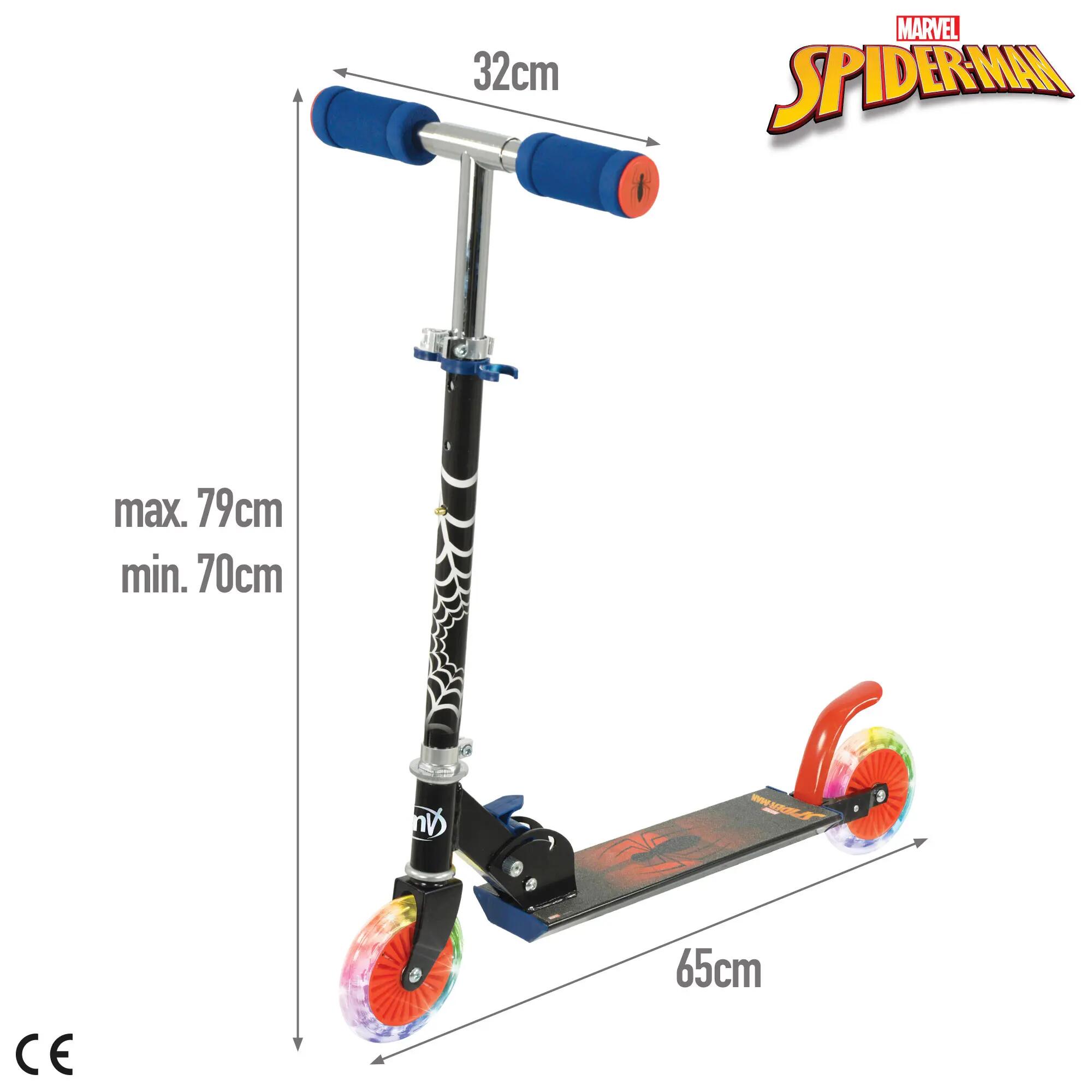 Spiderman Patinete dobrável com 2 rodas e luzes. 4/10