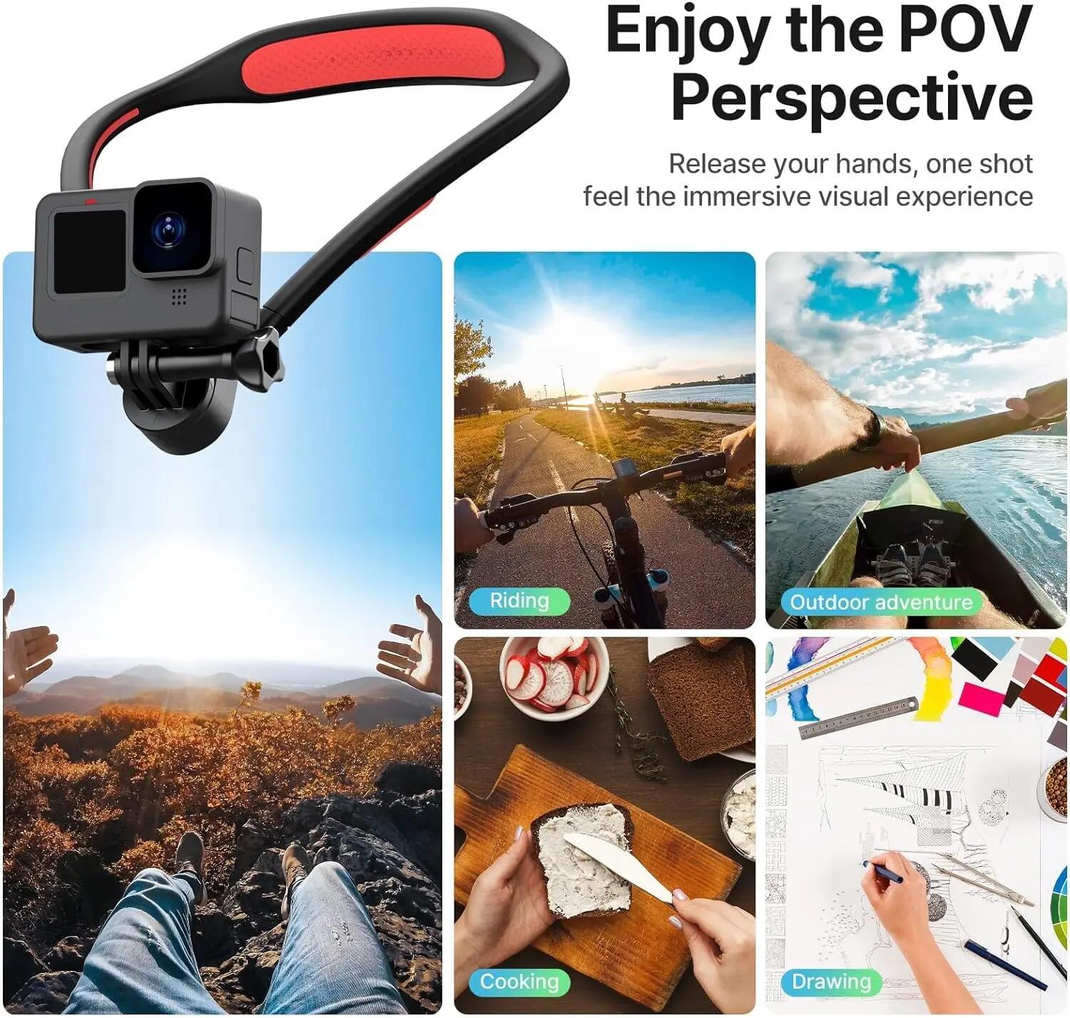 Support de cou magnétique pour caméra sport compatible GoPro Insta360 2/7