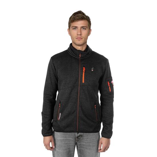 Sweat-shirt de randonnée homme, bleu marine, fermeture éclair
