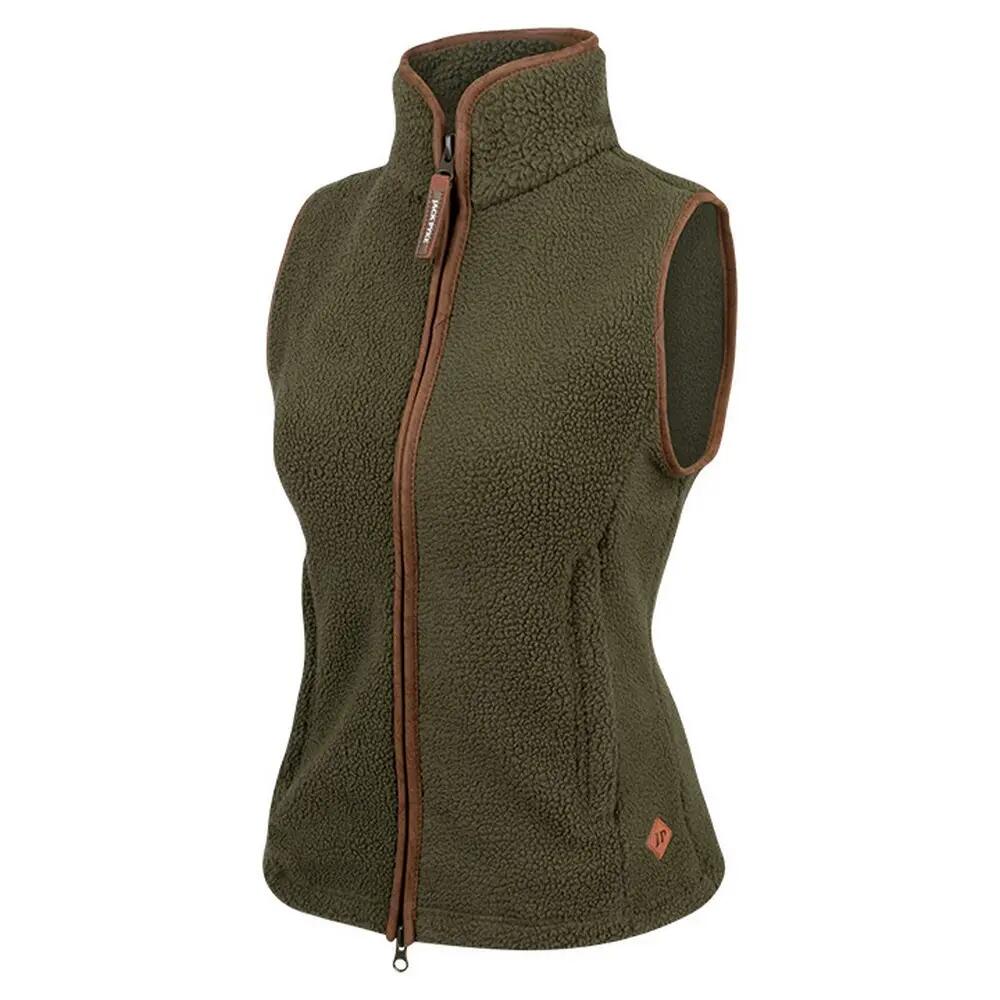 Gilet Pile Donna Jack Pyke Sherpa Verde Oliva 3/4