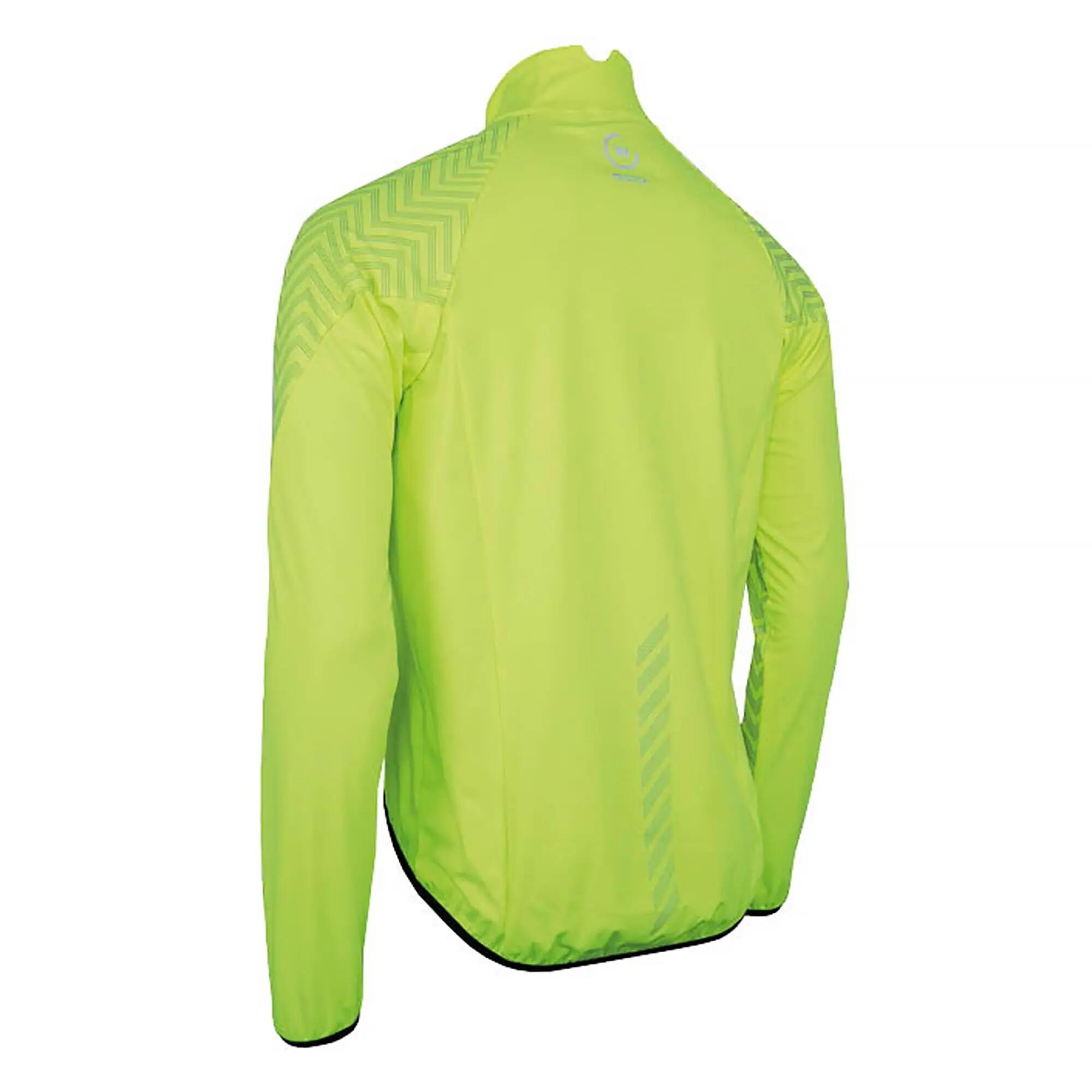WOWOW - Veste Cyclisme Jaune Réfléchissante Coupe-Vent Déperlante 2/5