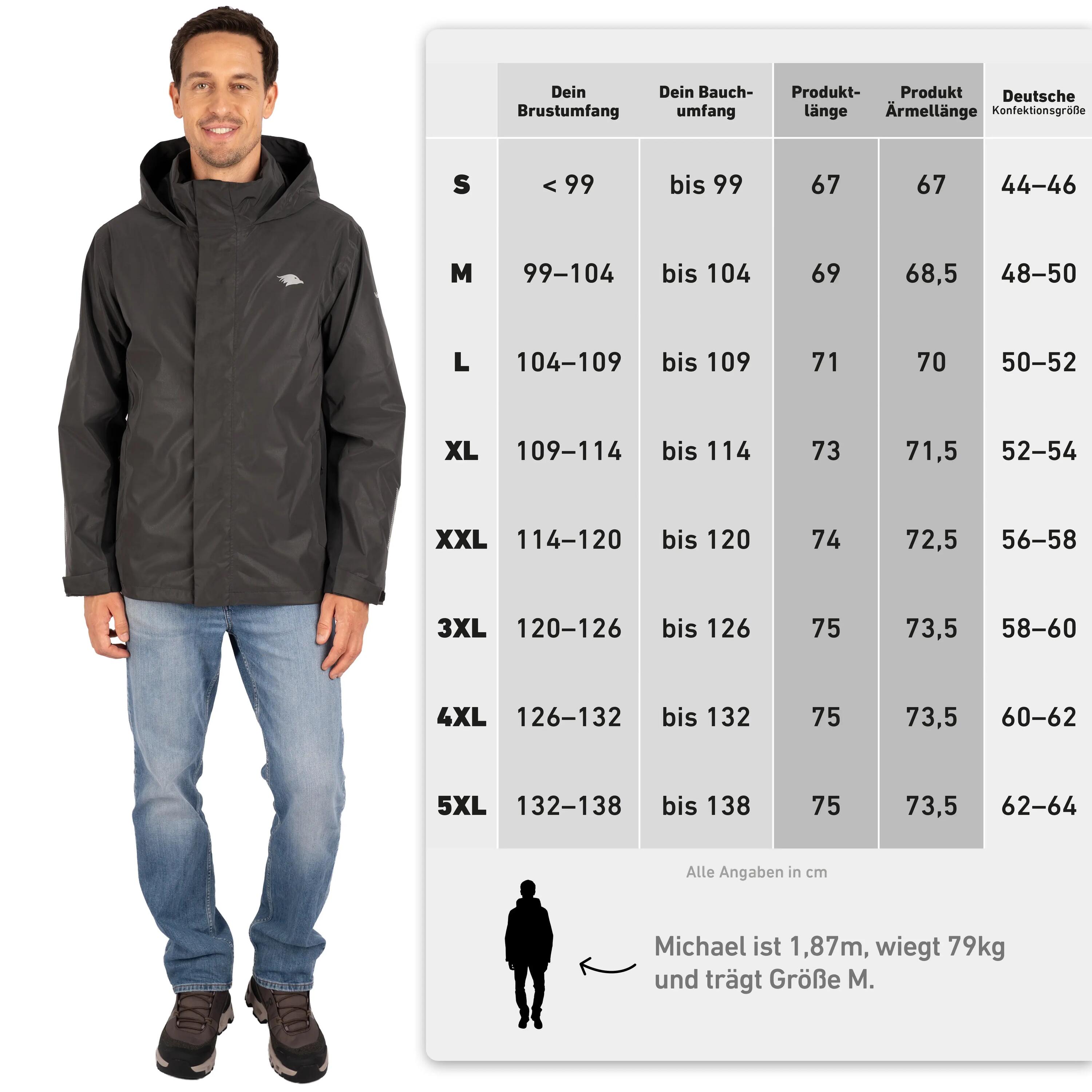 Veste de pluie vélo homme entièrement réfléchissante, imperméable et coupe-vent 5/5