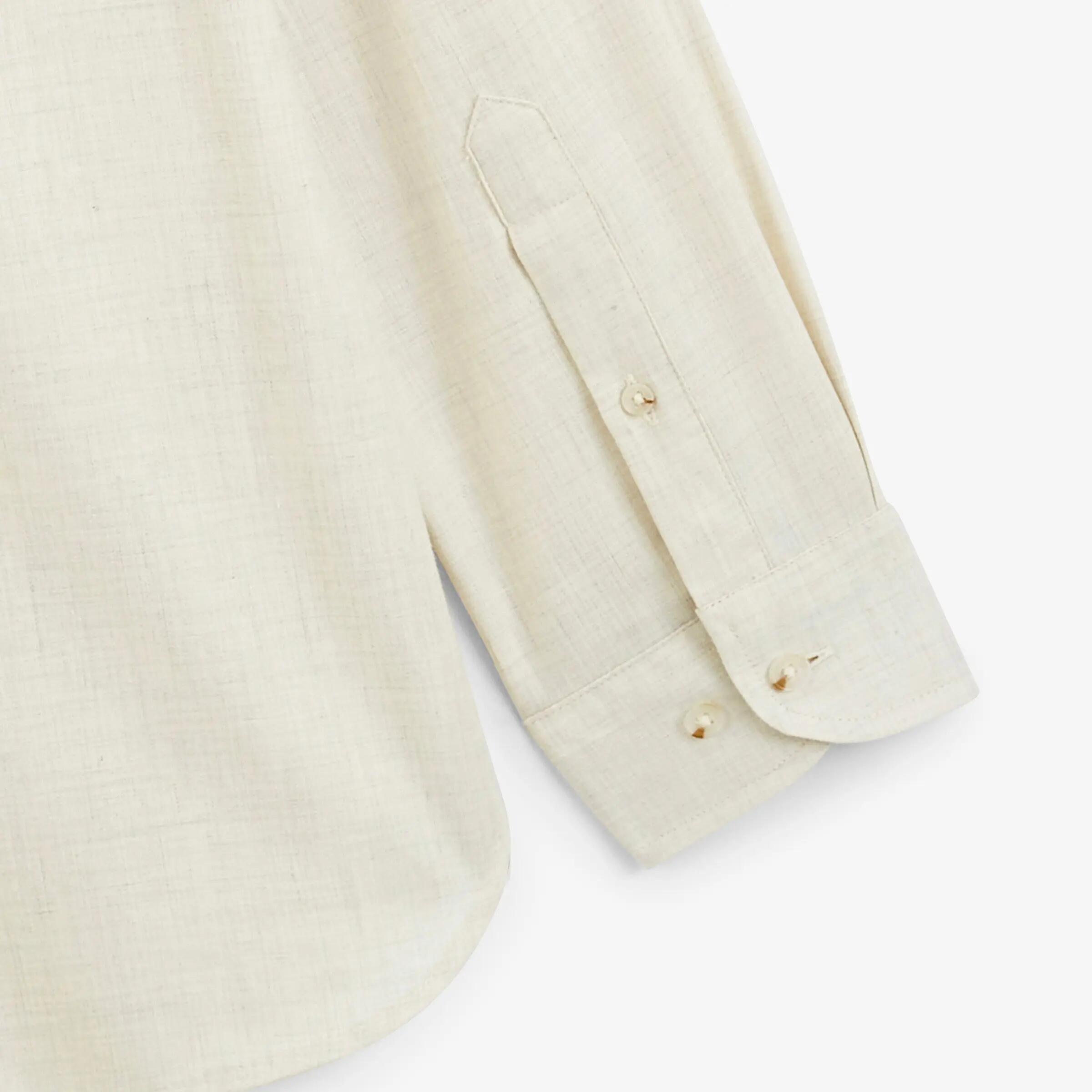 Chemise manches longues coton chiné blanc cassé 4/4